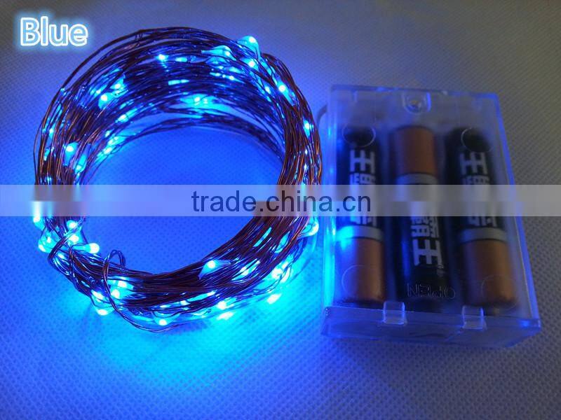 3AA Battery Operated 10M 100 leds Copper wire string lights 33FT Christmas light
