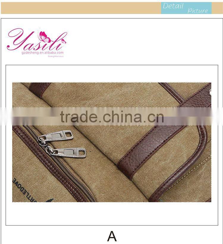 designer mens backpack canvas bag with leather trim,Canvas Cowboy bag