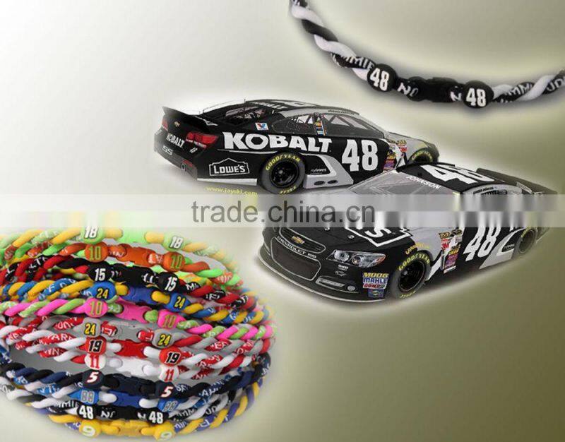 Power Triple Braided Ionic Titanium Balance Sport Baseball Necklace