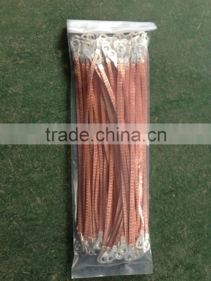 Flexible stranded copper connector with lugs