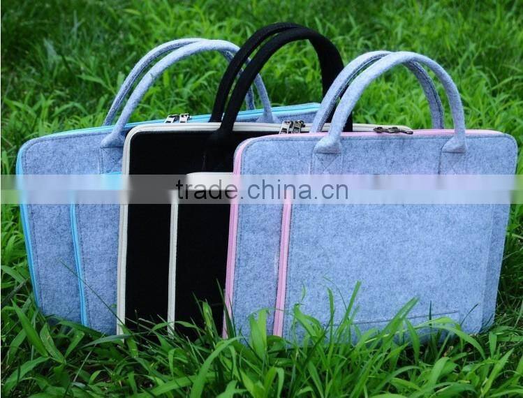 2016 new style laptop bag fashion lady laptop bag high quality felt laptop bag