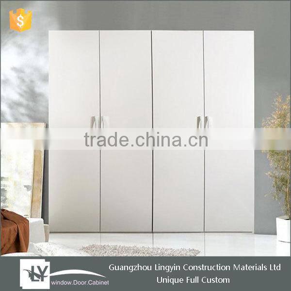 high-quality bedroom wooden clothes wardrobe with 3-4 white high gloss doors