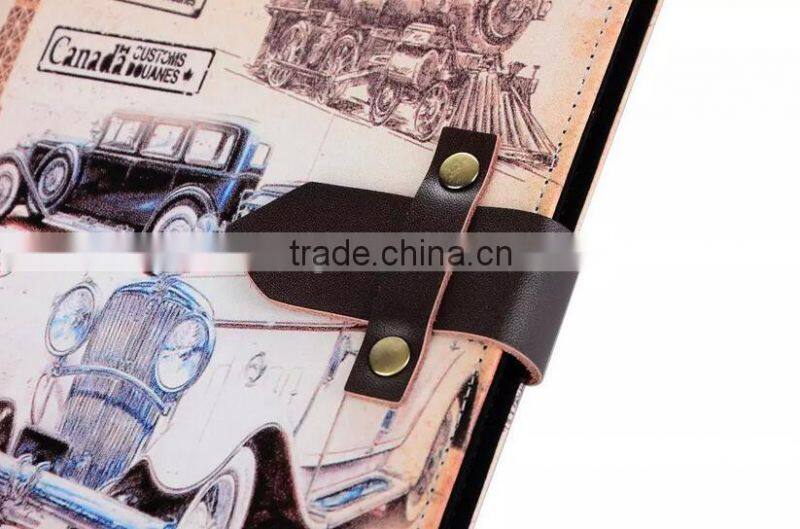 Retro Colorful Painting Flip Standing Pu Leather Case For iPad Pro With Sleeping Function