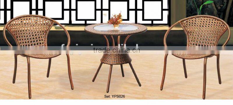 aluminum furniture for garden simple leisure rattan wicker outdoor round table chairs set YPS028