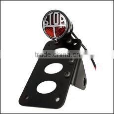 Motorcycle Horizontal Vertical Custom License Plate with Classic STOP Light