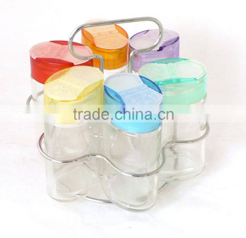glass condiment jar set glass seasoning bottle