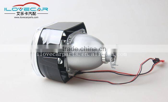Newest Single power luminous LED angle eye, Car HID Projector lens kit,