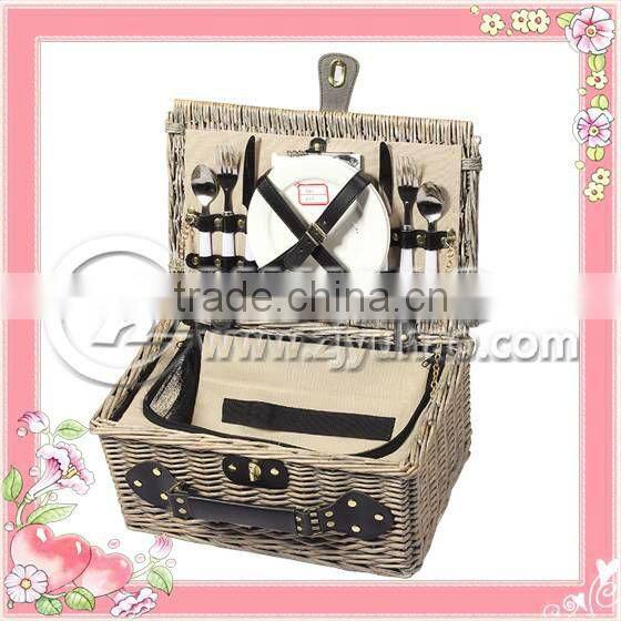 Hot Sale and Natural Wicker Picnic Baskets for 2 person