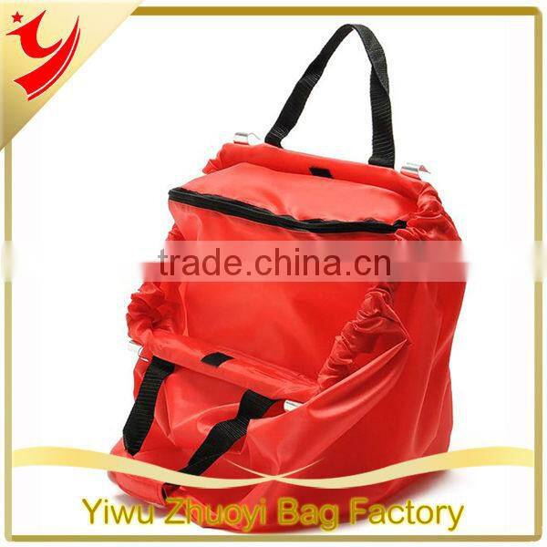 Eco-friendly Large Capacity Foldable Supermarket Cart Green Shopping Tote Bags with Hook