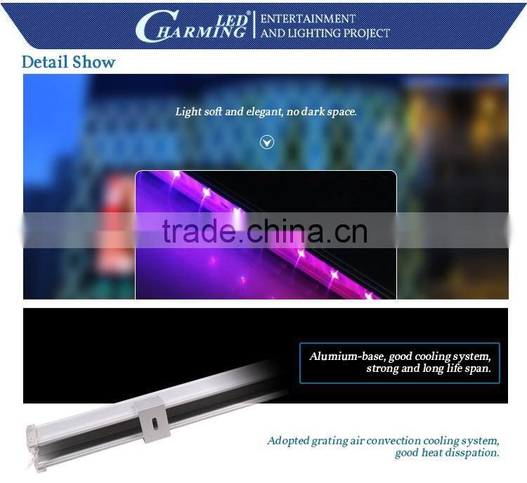 Aluminum base Polycarbonate Transparency DC24V Full color RGB led tube light for outdoor lighting project in 2016