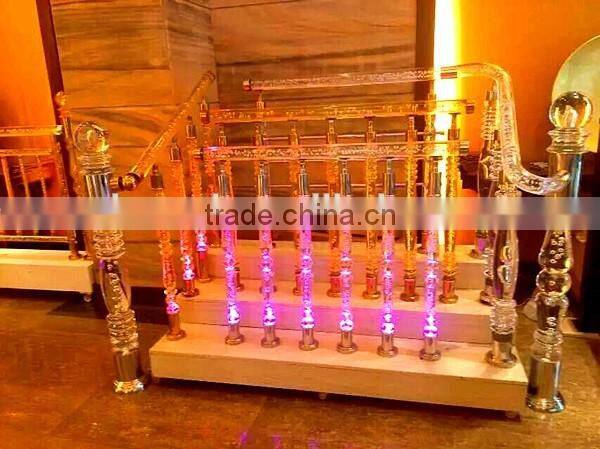 hotel staircase for crystal stair and acrylic stair handrail