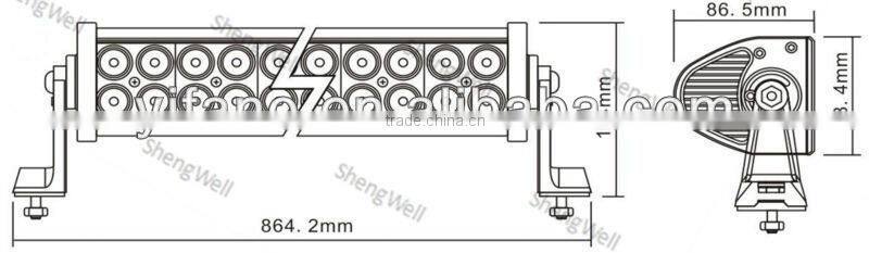 ShengWell Auto led light bar 180W 31.5inch Epistar Flood/Spot/Combo Dual Row led bar light Cree led light bar 180w