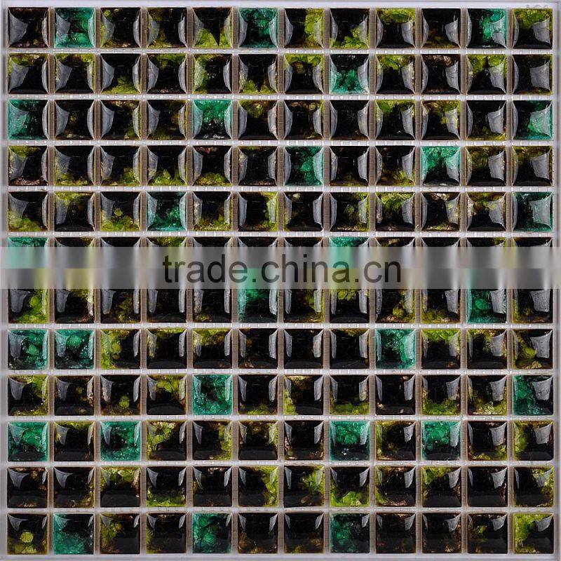 New Design Flower Ice Crack Mix Color Ceramic Mosaic Tile