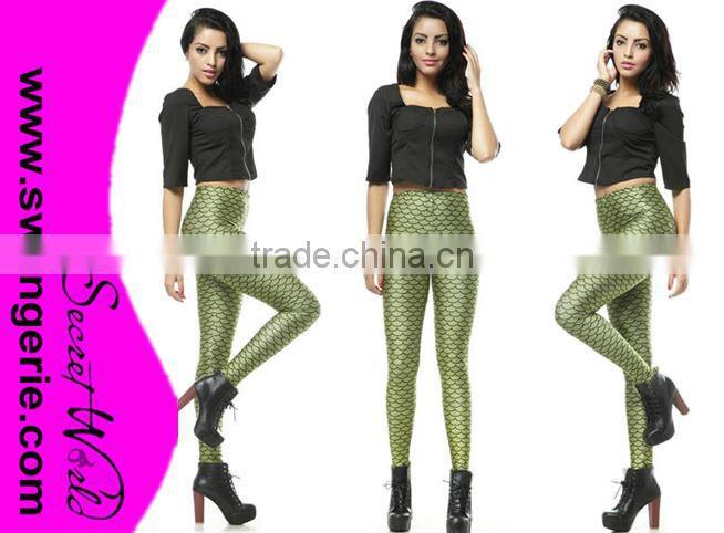 Leggings for Young Girls, Mermaid Yellow Printed Leggings ,2015 New Leggings