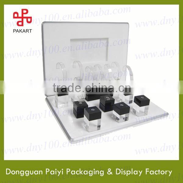 Fashionable counter top wooden watch display racks