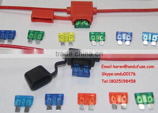 inline waterproof fuse holder with blade fuse