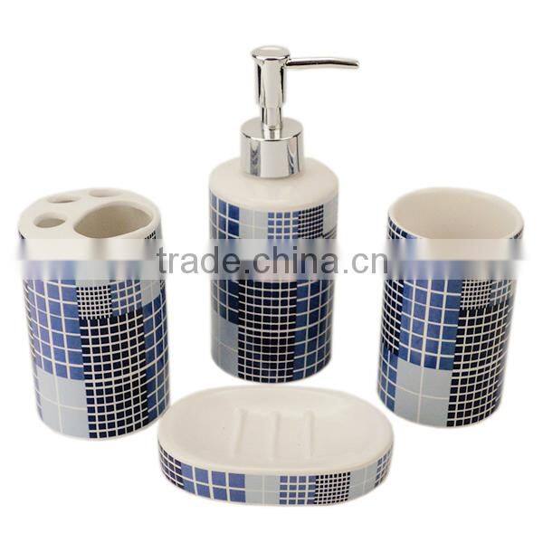 Colourful 4pcs ceramic bathroom accessory set