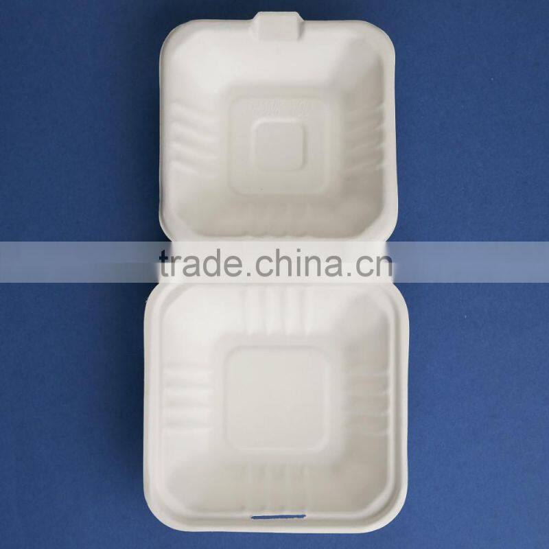 HL-66 6 inch bagasse hamburger box clamshell