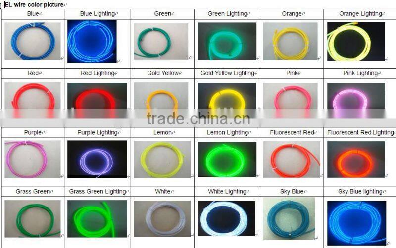 colorful el wire el cables for holiday decoration light