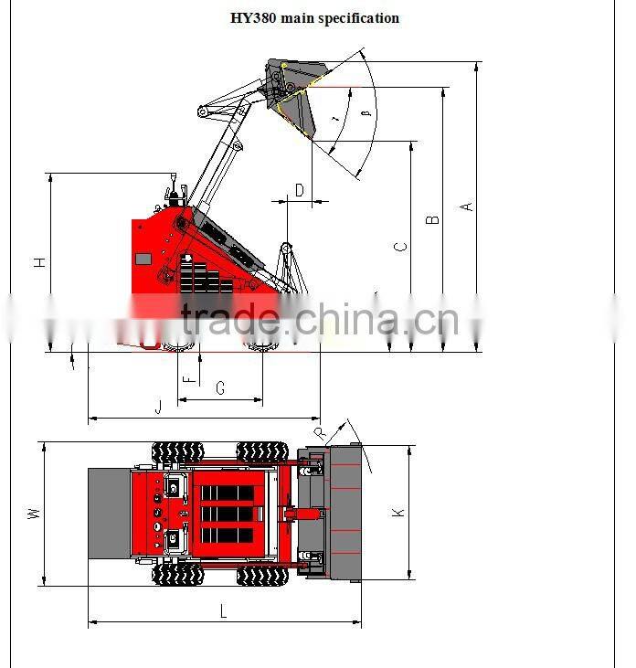23HP compact wheel mini dumper loader ce