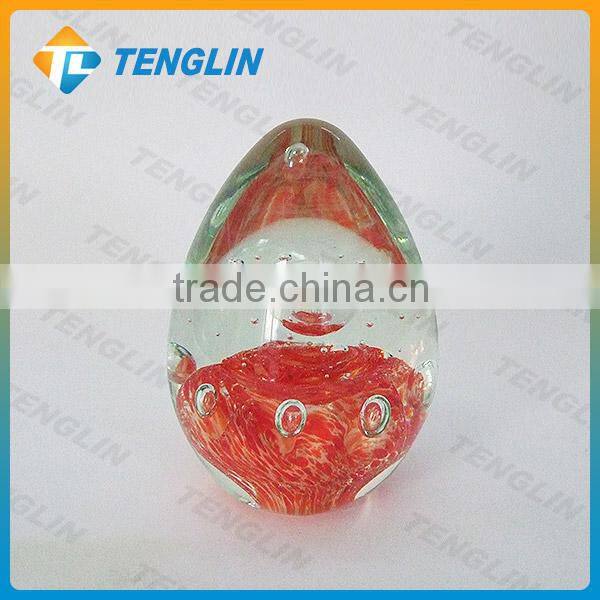 Handblown glass egg paperweight for home decoration