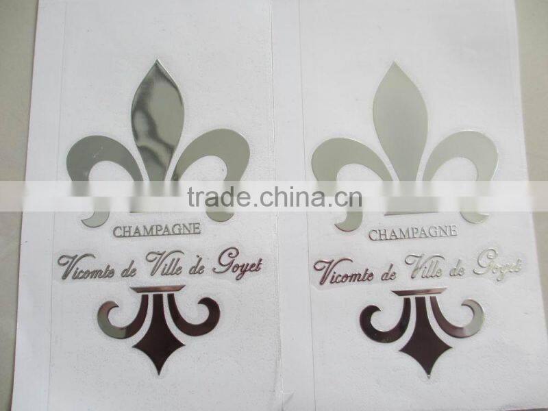 glossy finish electroform thin metal sticker; Metal Electroforming Foil Self Adhesive Label Sticker