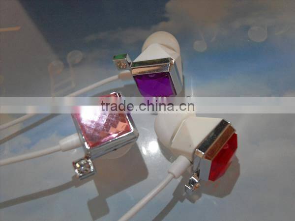 Styling super sound crystal diamond earphones for ipod