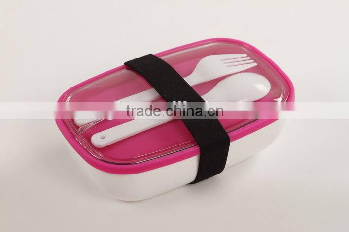 BPA free plastic lunch box with silicone inner lid for Children