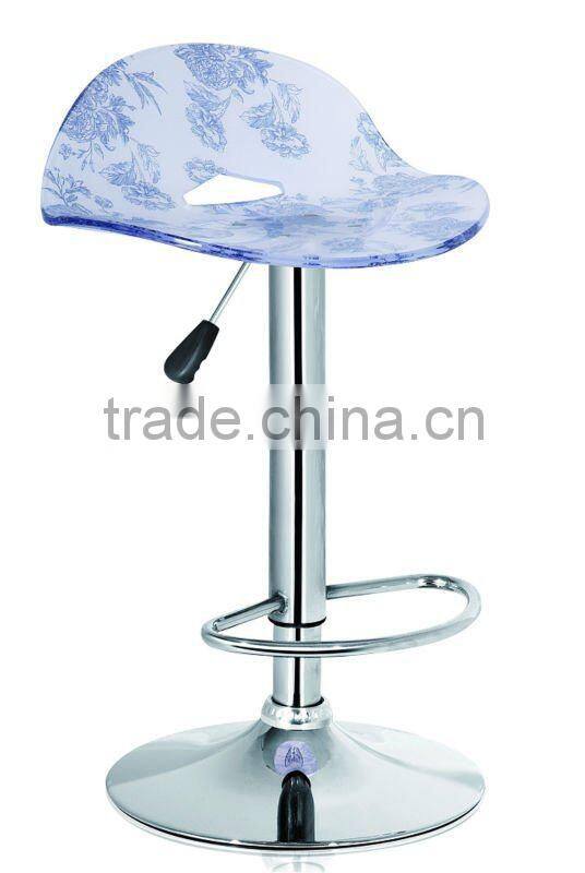 Acrylic bar stools with flower pictures
