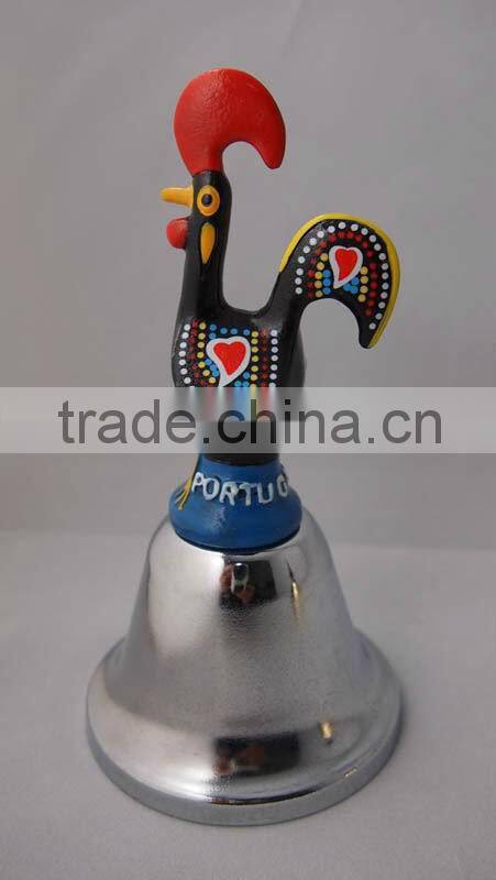 5"Silver bell with resin Portugal rooster A14-H02-RS suitable for many occasion