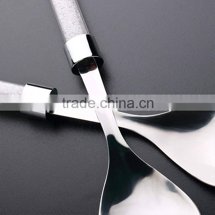 Custom stainless steel cutlery set with white handle buy bulk dinnerware sets tableware with diamond