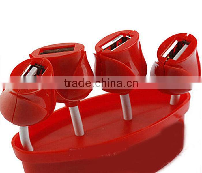 BRAND NEW flower shaped 4 Port USB Hub for PC Home Office