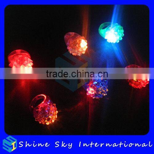 Light up flashing ring promotional gifts soft strawberry multicolors flashing ring