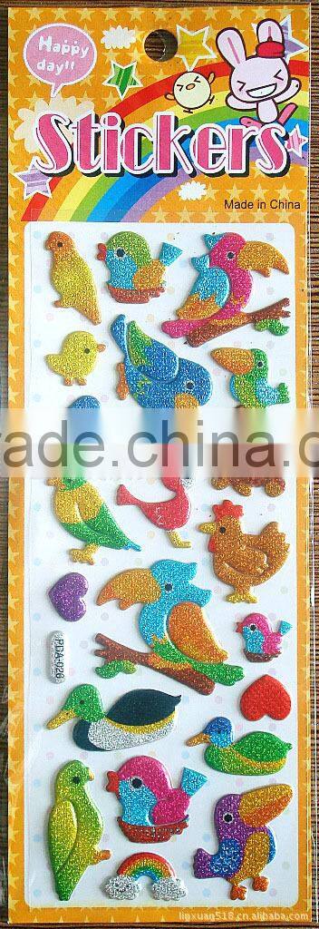 Cheap custom glitter sticker,foam sticker maker