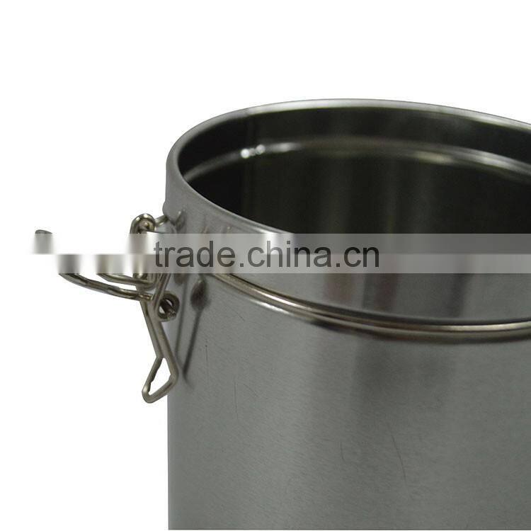 2016 hot sale beautifu design coffee tin can/metal tea tin can with plastic cover wholesale/round coffee tea tin can