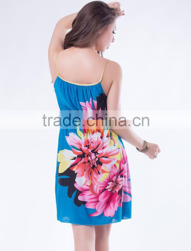 Popular design top quality with wholesale price mature women summer one piece dress