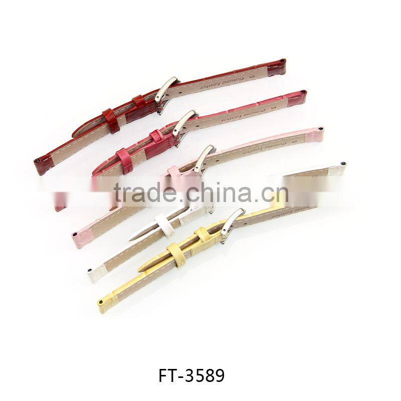 18mm Colorful Regular-Length Crocodile-Embossed Leather Watch Band