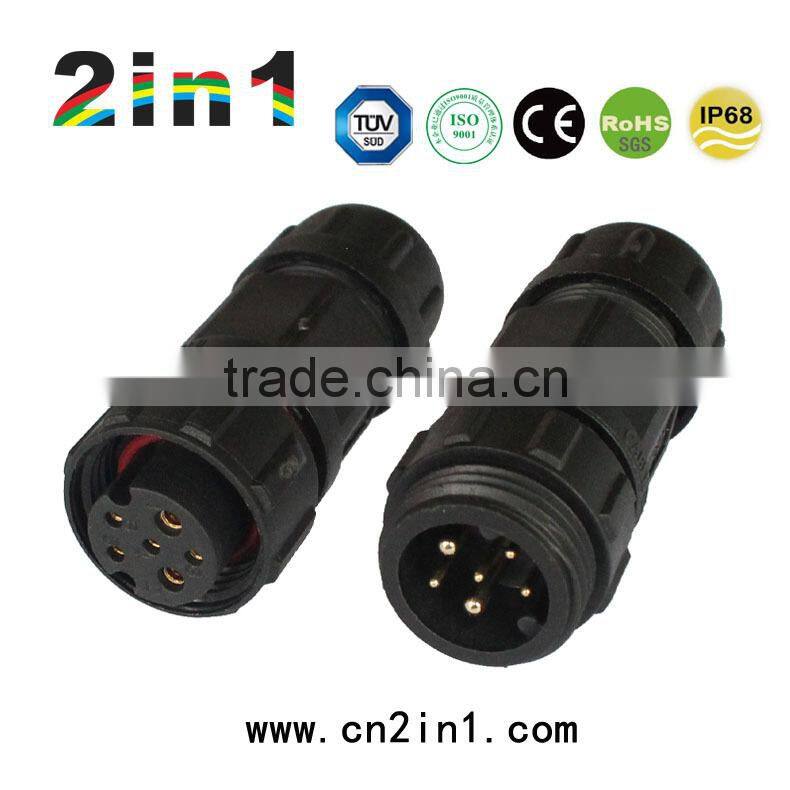 SQ19-2+4P IP68 Soldering Electric Cable Wire Waterproof Connector