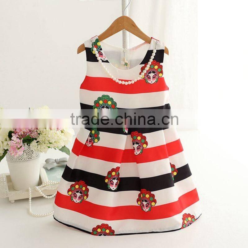 new fashion design kids dress floral printed dress for girls