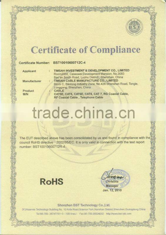 UTP/FTP/SFTP CAT6 LAN CABLE WITH CE & ROHS CERTIFICATION NETWORK CABLE