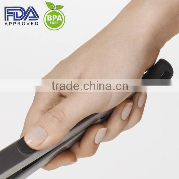 11 Inch Novelty Silicone Locking Kitchen Tong With Stainless Steel Handle