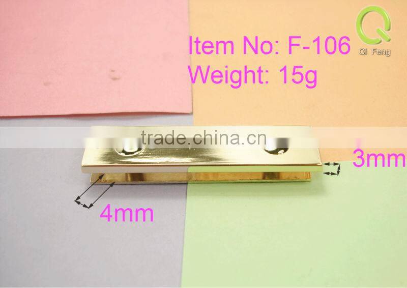 wholesale light gold metal decorative bag hanger for leather f-106