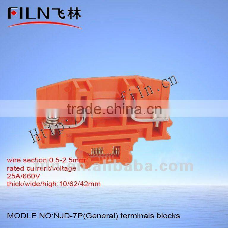NJD-7L plastic electrical screw terminal block