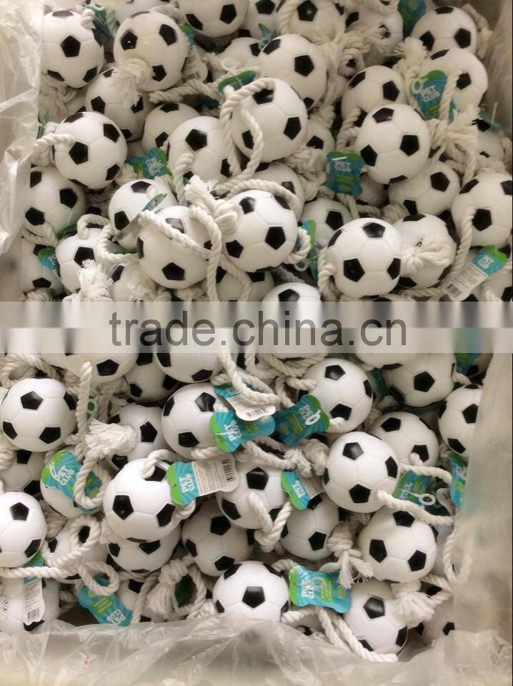 2014 soccer ball cotton rope pet toy