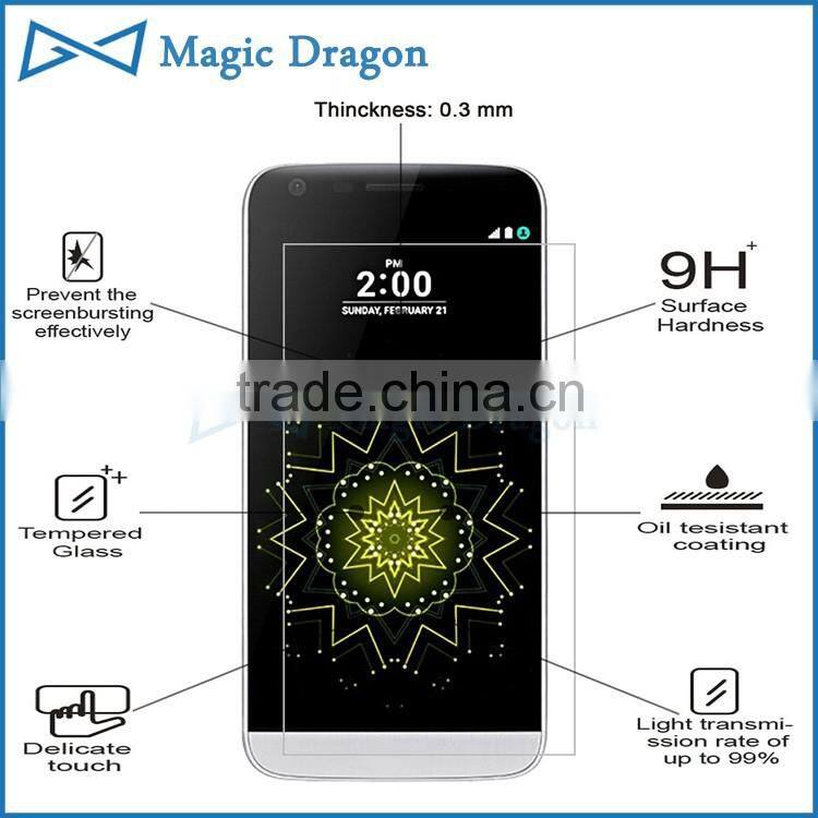 2016 New Product !!! 9H Anti-Shock 2.5D tempered glass mobile screen protector for LG G5