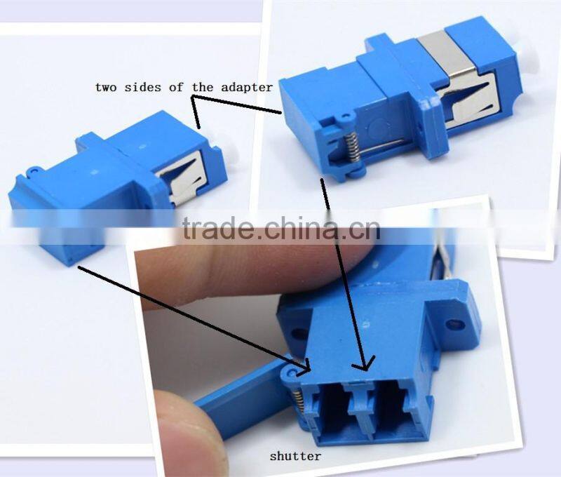 high quality MM SM fiber optic LC adapter with shutter