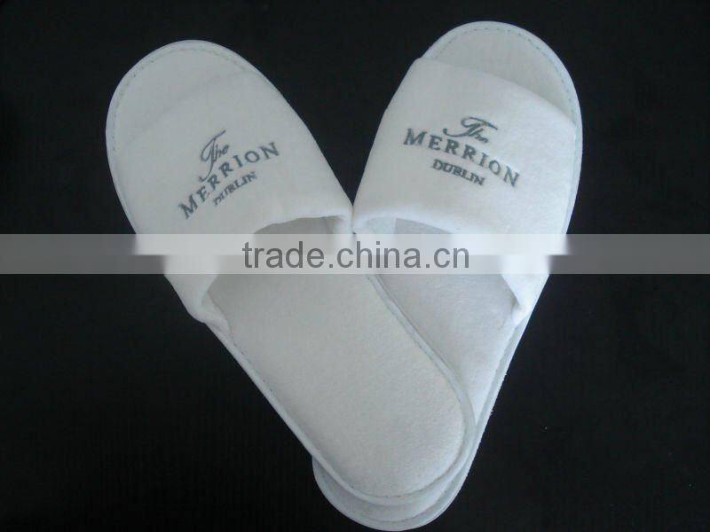 open toe cotton velour hotel washable slipper