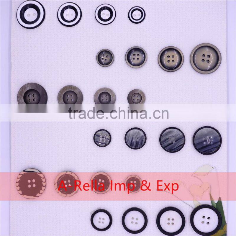 Round Shape 4 holes buttons for garment resin materials