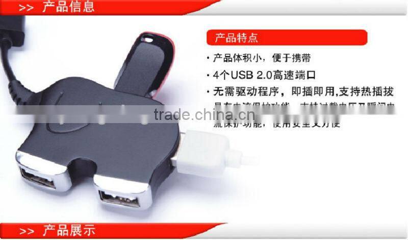 Novelty elephant USB hub/cute animal usb hubs/4ports 2.0,cheap promotional gift
