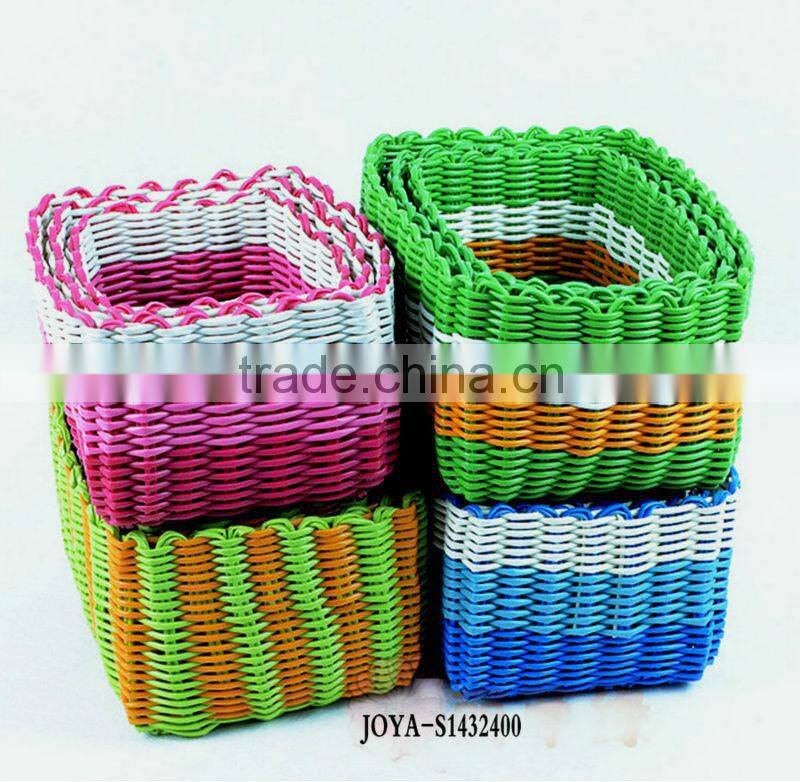 3pcs/set handmade pp woven storage basket fruit basket